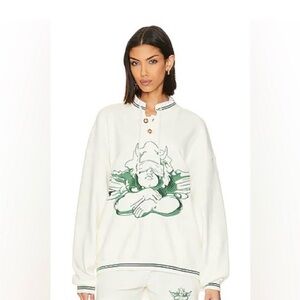 Boys Lie Cream and Green Graphic Sweatshirt